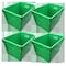 Flipside Corrugated Postal Storage Tote, 18-1/4 in L x 13-1/4 in W x 11-3/5 in H, Green, Plastic, 4 PK 40152 - alternate 1